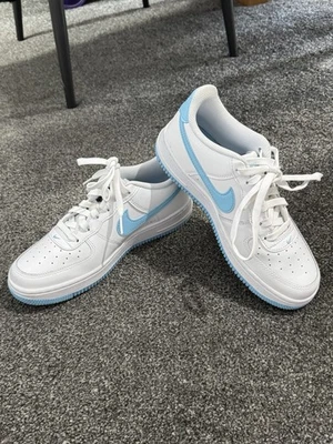 White And Baby Blue Nike Air Force! Worn Before, Ready For A New Home. No Box - Image 1 of 4