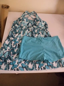 Costume da bagno donna tankini set e pantaloncini imbottito nuovo con etichette 4XL taglia 20 22 - Foto 1 di 9