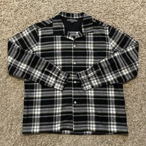 J Peterman Camp Collar Lightweight Flannel Plaid Button Up Board Shirt Large - Picture 1 of 6