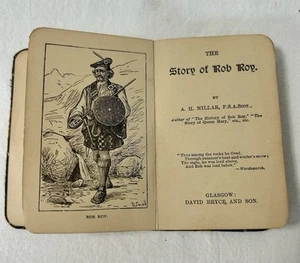 Miniature Tartan Plaid Binding Book - "The Story of Rob Roy" - Foto 1 di 10