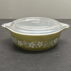 Vintage Pyrex #471 Crazy Daisy Casserole Dish 1 Pint With Lid - Picture 1 of 7