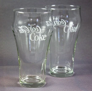 Vintage Enjoy Coca-Cola 12 oz Glasses Set of 2 Libbey Star Stamp 1960's - Picture 1 of 8