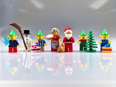 Minifiguren Weihnachts-Sets mit Weihnachtsmann, seiner Frau, Wichtel, Schneemann - Bild 1 von 4