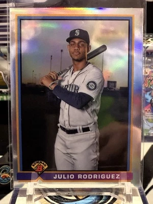 2021 Bowman Chrome Julio Rodriguez 1991 Design Prospect Refractor #91B-JR JW 12D - Image 1 of 2