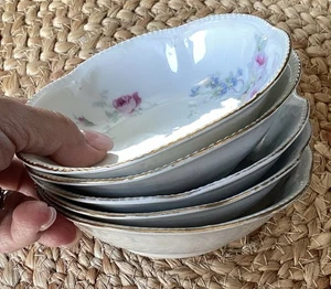 Cuencos de postre vintage de porcelana con bayas hechos en Alemania - Imagen 1 de 9
