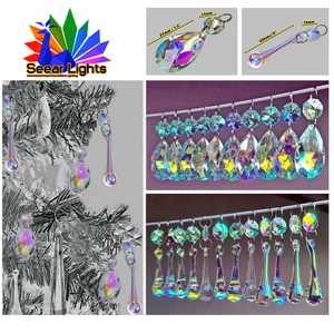 CANDELABRO CRISTALES CUENTAS AB ORB OVALADAS ÁRBOL DE NAVIDAD DECORACIONES GOTAS - Imagen 1 de 60