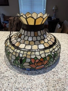 Vintage Tiffany Stil Buntglas Deckenlampe - Bild 1 von 9