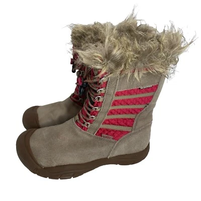 Keen Wapato WP Waterproof Brindle/Cerise Leather Boots Girl’s US 4 EU 36 Brown - Image 1 of 4