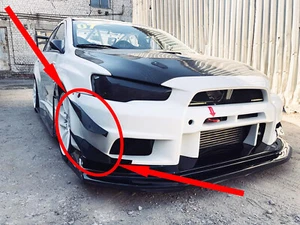Anatre paraurti anteriore stile carbonio varis (SET COMPLETO) per Mitsubishi Evolution X v8 - Foto 1 di 9