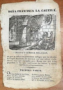 RELACIONES DE SUCESOS, Doña Francisca la cautiva, Valladolid, 1859 - Picture 1 of 3