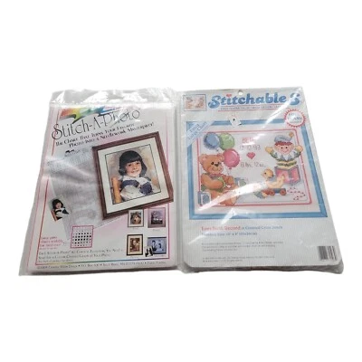 Stitch A Photo Personalized Needlework And Stitchables Birth Record W/ Frame NEW - Image 1 of 4