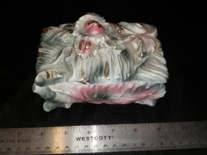 Vintage Nasco Japan Delcoronado 3D Keramik Blumen Blätter Waschtisch Schmuckschatulle - Bild 1 von 3