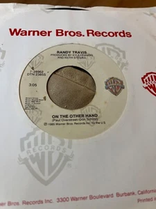 Randy Travis On the Other Hand / Can't Stop Now 45 RPM - Picture 1 of 2