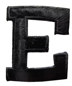 1-3/4" Black Letter "E" Embroidery Iron On Applique Patch - Picture 1 of 1