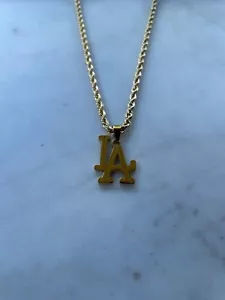 LA Dodgers Necklace - 3mm Rope - 20" Gold Chain - MLB - Baseball - Easter Gift - Picture 1 of 3