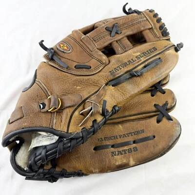 "Guante de béisbol Easton de cuero 13"" serie natural NAT88 marrón/negro derecho softbol" Foto 1 de 4