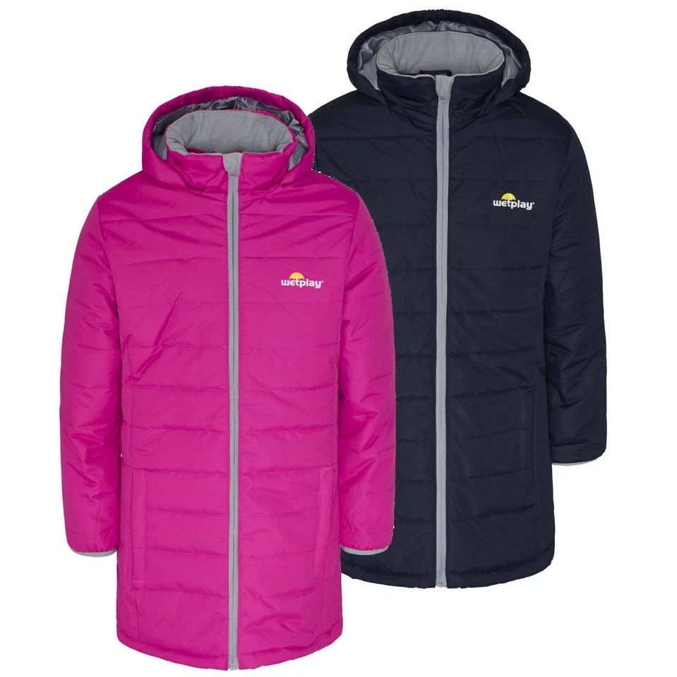 WETPLAY Girls Padded Jacket With Hood Kids Child Children Warm Winter School Coat Puffer