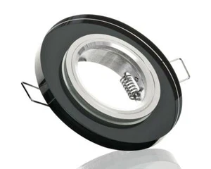 Glas Alu Einbaustrahler 8 eck oder rund Kristall schwarz GU10 230V oder 12V MR16 - Bild 1 von 21