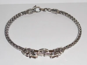 JOHN HARDY STERLING SILVER NAGA DRAGON BRACELET WITH AMETHYST EYES. - Picture 1 of 12