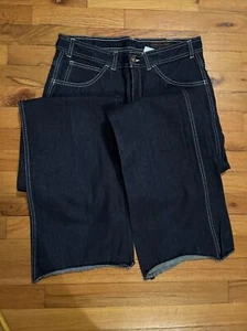 VINTAGE 1970s *BRASS EAGLE* BOOT CUT WOMENS JEANS sz13/34 DARK BLUE Rare! - Picture 1 of 3