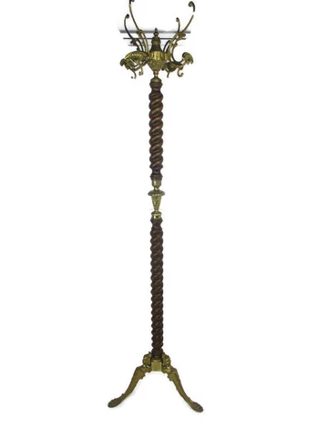 Standing Hall Tree Coat Hallway Rack Barley twist Stem Mermaids Base Eyecatcher Cover