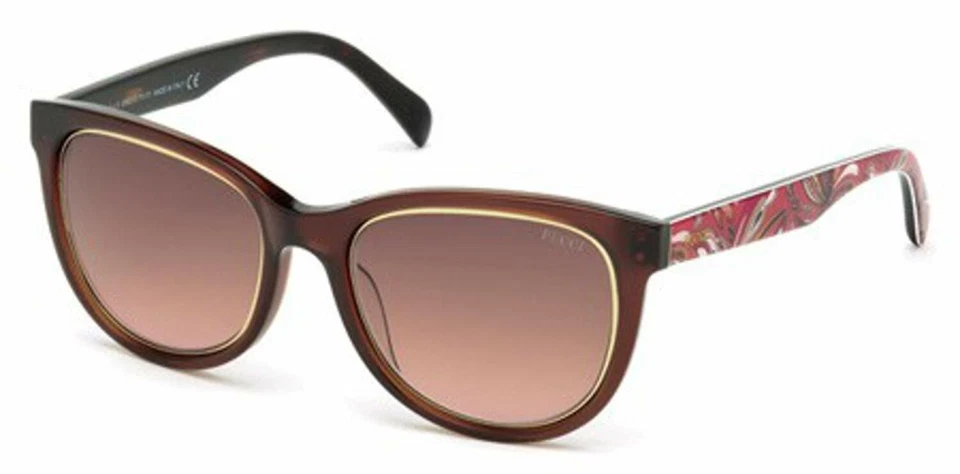 Gafas de sol Emilio Pucci EP 27 marco de plástico con borde dorado marrón 48F 53-19-140 EP0027 Foto 1 de 1