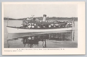 Lake Winnipesaukee NH U.S. Mail Steamer, Uncle Sam, New Hampshire Postcard - Picture 1 of 4