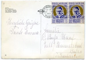 Vaticano 1951 n. 145 cartolina viaggiata (m1224) - Imagen 1 de 2