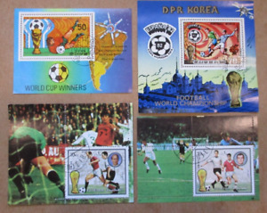 4 DIFFERENT Souvenir Sheets  WORLDCUP SOCCER  See Pic