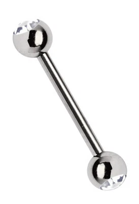 Piercing Gioielli Titan Barra Bilanciere 1,2mm con Due 3mm Sfere IN Pietra, - Immagine 1 di 2