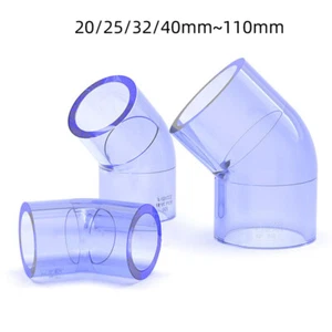 UPVC 45° Elbow Pipe Fitting Joint Water Pipe Socket Fitting 20/25/32/40mm~110mm - Bild 1 von 16