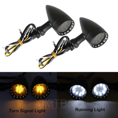 For Honda Shadow VT750 VT1100 LED Blinker Turn Signal Tail Lights White&Amber A - Image 1 of 4