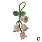 Chimes Flower Pendant Bell Orchid Crocheted Wind Knitted Keychain T1h T5y4