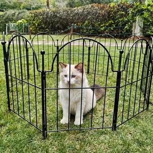 Set of 20 Rustproof Metal Garden Fence Flower Bed Animal Dog Barrier Border Edge - Picture 1 of 18