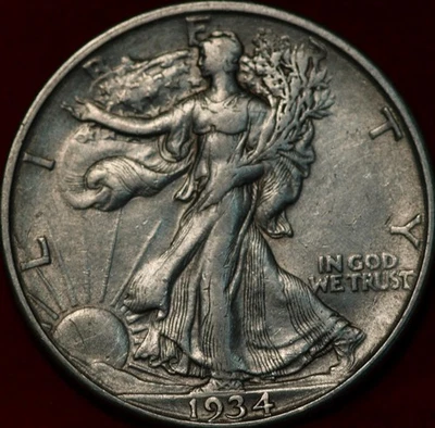 1934-D Denver Mint Silver Walking Liberty Half - Image 1 of 2