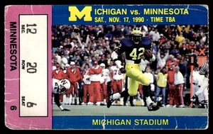 1990 Michigan Stadium Ticket Nov 17 Michigan vs Minnesota - Bild 1 von 2