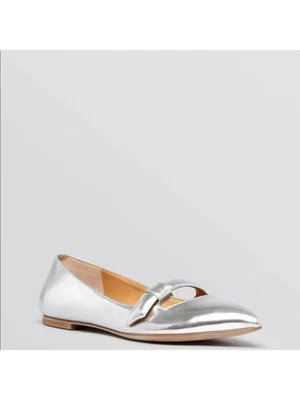 Zapatos planos de ballet de cuero sin cordones con correa plateada 38,5 MARC BY MARC JACOBS para mujer Foto 1 de 4