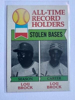 1979 Topps Lou Brock All-Time Record Holders Stolen Bases #415 HOF - Image 1 of 2