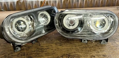 Dodge Challenger 2008-2014 carcasa negra faros juego nuevo Foto 1 de 3