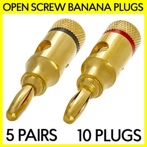 5 pares de enchufes banana conector de cobre tornillo abierto tipo máximo 4 mm enchufe de cable de altavoz - Imagen 1 de 5