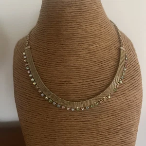 Vintage Pastel Rhinestone Gold Tone Mesh Choker Necklace Adjustable Prom HOCO - Picture 1 of 7