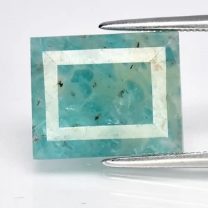 π 5.74ct Baguette Natural Green Blue Grandidierite - World's Rarest Gemstone - Picture 1 of 4