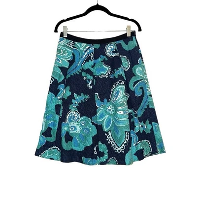 NUEVO CON ETIQUETAS Falda Plisada Tory Burch Simone Mezcla Seda Floral Azul Marino en Azul Gelatina Rozel 6 Foto 1 de 4