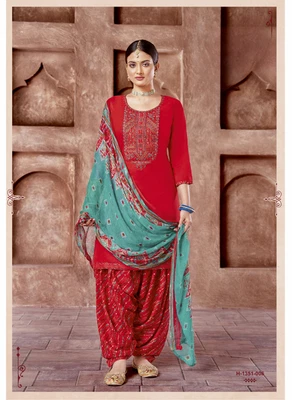 Ethnic Indian Festival Punjabi Patiala Salwar Kameez Designer Readymade New Suit - Image 1 of 3