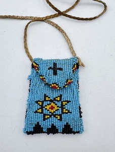 African Zulu Beaded Leather Love Pouch - Picture 1 of 8
