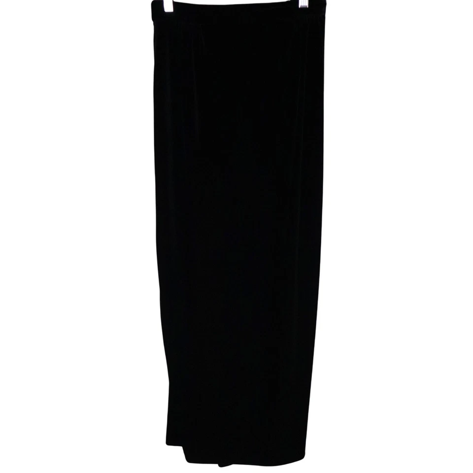 Vintage 90s ALEX Evening Skirt Black Velvet Whimsigoth 10 Back Buttons Maxi Long - Image 1 of 4