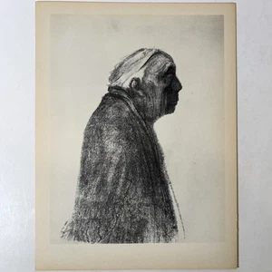 Kathe Kollwitz Selbstporträt Vintage Kollotypie Kunstdruck Deutscher Expressionist - Bild 1 von 3