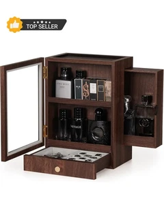 Cologne Storage Organizer with Drawer - Men's Cologne Holder - Stylish Display - Picture 1 of 9