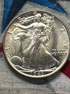 1943 WALKING LIBERTY HALF DOLLAR AUSWAHL BRILLANT UNZ. AUS MEINEM PVT ROLLENSATZ - Bild 1 von 6