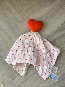 h&m heart comforter Red And Light Pink Muslin soft toy soother comfort bnwot - Picture 1 of 8
